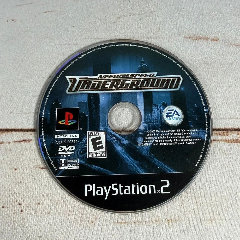 Need for Speed Underground PS2 Video Game Disc Only Used Black Label Greatest